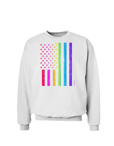 American Pride - Rainbow Flag Sweatshirt-Sweatshirts-TooLoud-White-Small-Davson Sales