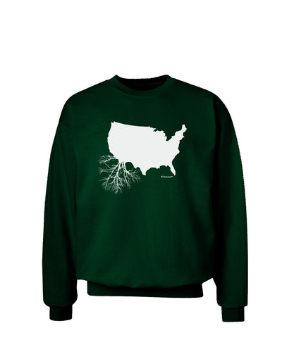 American Roots Design Adult Dark Sweatshirt by TooLoud-Sweatshirts-TooLoud-Deep-Forest-Green-Small-Davson Sales