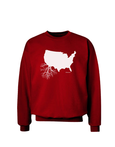 American Roots Design Adult Dark Sweatshirt by TooLoud-Sweatshirts-TooLoud-Deep-Red-Small-Davson Sales