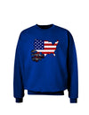 American Roots Design - American Flag Adult Dark Sweatshirt by TooLoud-Sweatshirts-TooLoud-Deep-Royal-Blue-Small-Davson Sales