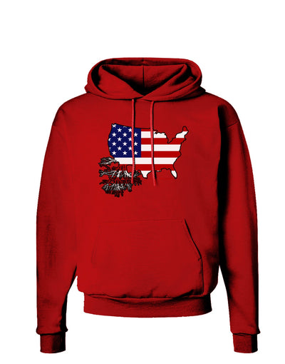 American Roots Design - American Flag Dark Hoodie Sweatshirt by TooLoud-Hoodie-TooLoud-Red-Small-Davson Sales