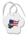 American Roots Design - American Flag Paw Print Shaped Ornament by TooLoud-Ornament-TooLoud-White-Davson Sales