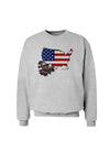 American Roots Design - American Flag Sweatshirt by TooLoud-Sweatshirts-TooLoud-AshGray-Small-Davson Sales