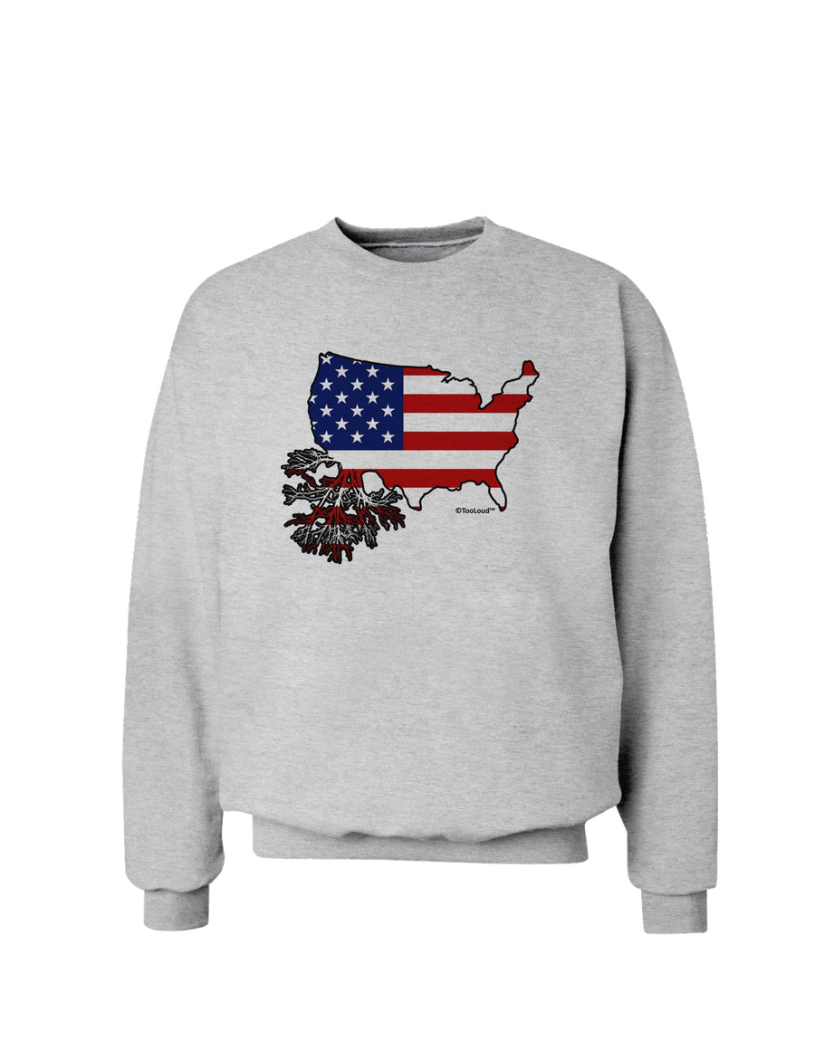 American Roots Design - American Flag Sweatshirt by TooLoud-Sweatshirts-TooLoud-White-Small-Davson Sales