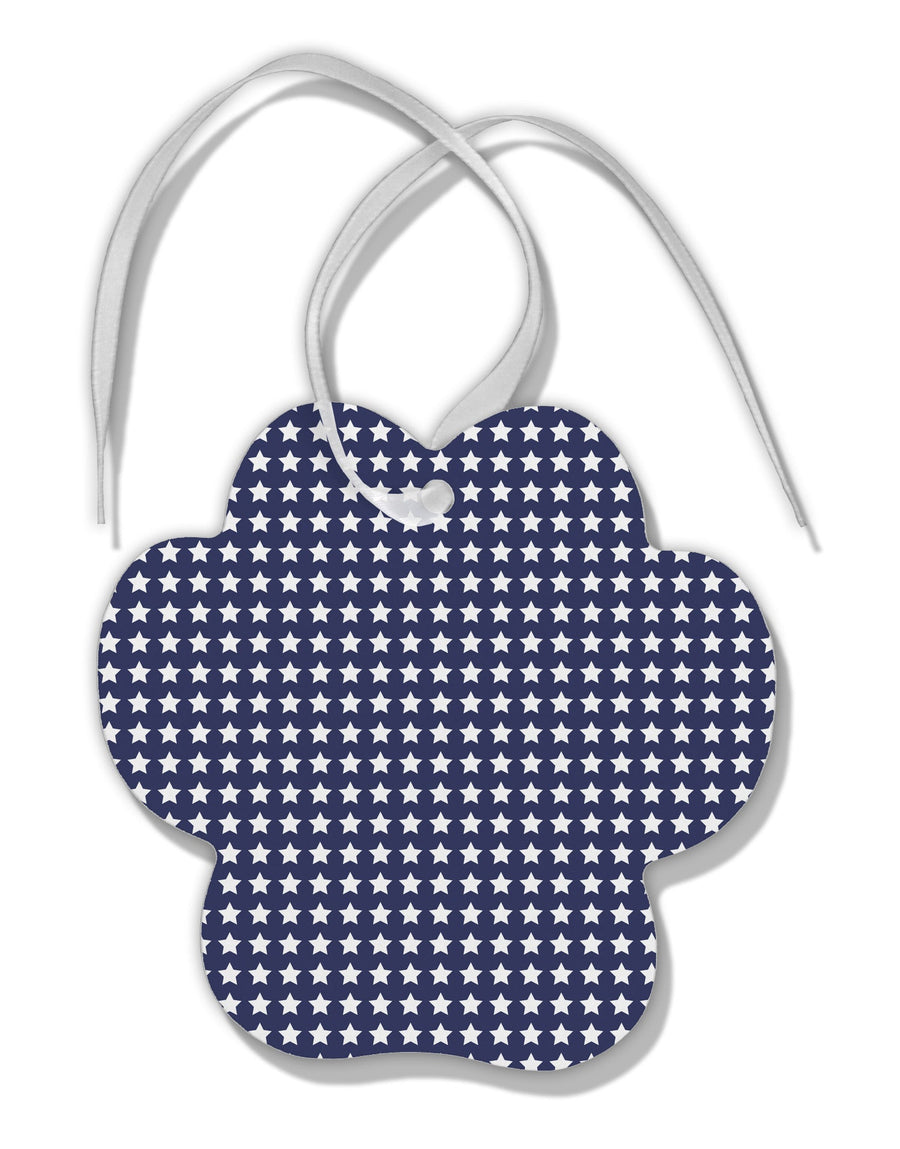 Americana Stars Pattern Paw Print Shaped Ornament All Over Print-Ornament-TooLoud-White-Davson Sales