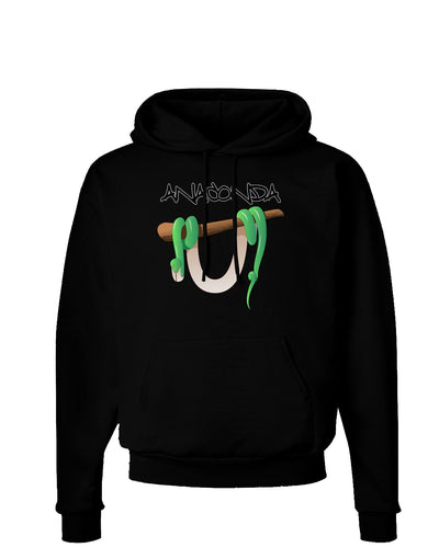 Anaconda Design Green Text Dark Hoodie Sweatshirt-Hoodie-TooLoud-Black-Small-Davson Sales