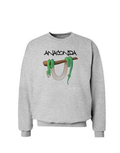 Anaconda Design Green Text Sweatshirt-Sweatshirts-TooLoud-AshGray-Small-Davson Sales