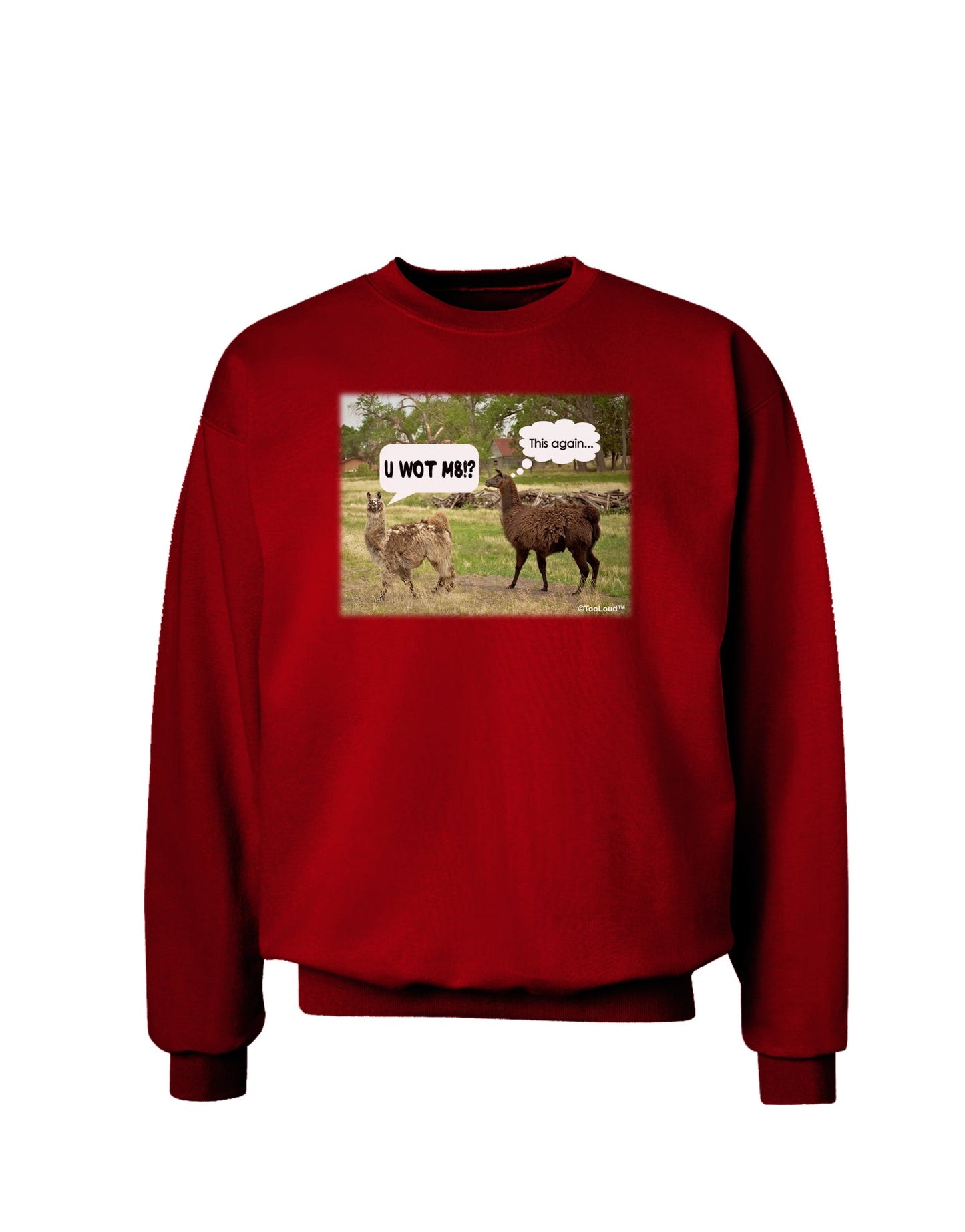 Angry Standing Llamas Adult Dark Sweatshirt by TooLoud-Sweatshirts-TooLoud-Deep-Red-Small-Davson Sales