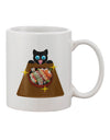 Anime Cat Loves Sushi - Exquisite 11 oz Coffee Mug by TooLoud