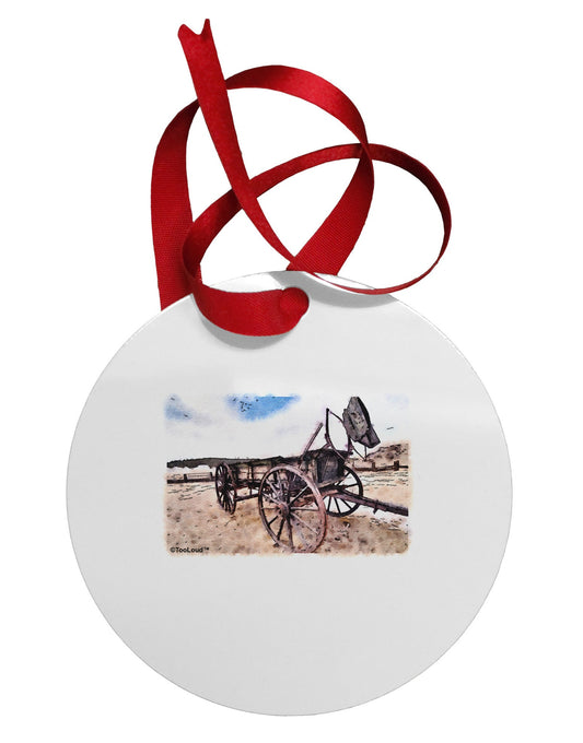 Antique Vehicle Circular Metal Ornament-Ornament-TooLoud-White-Davson Sales