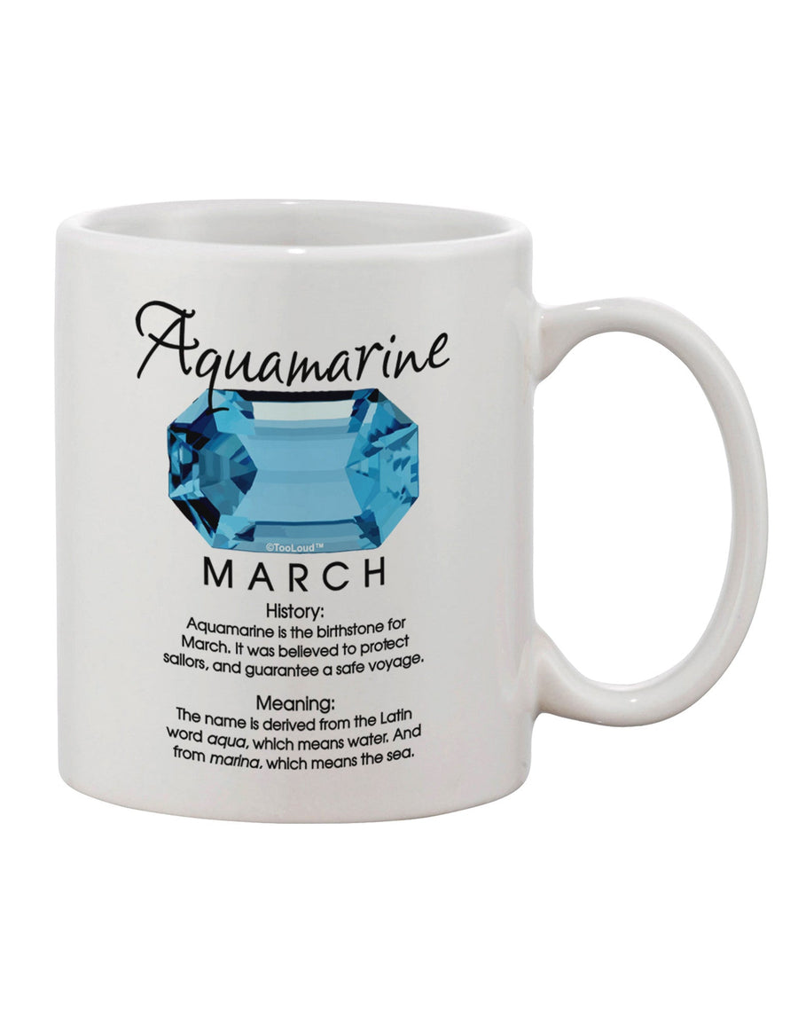 Aquamarine Birthstone 11 oz Coffee Mug - Expertly Crafted by TooLoud-11 OZ Coffee Mug-TooLoud-White-Davson Sales