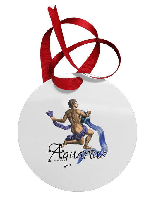 Aquarius Color Illustration Circular Metal Ornament-Ornament-TooLoud-White-Davson Sales
