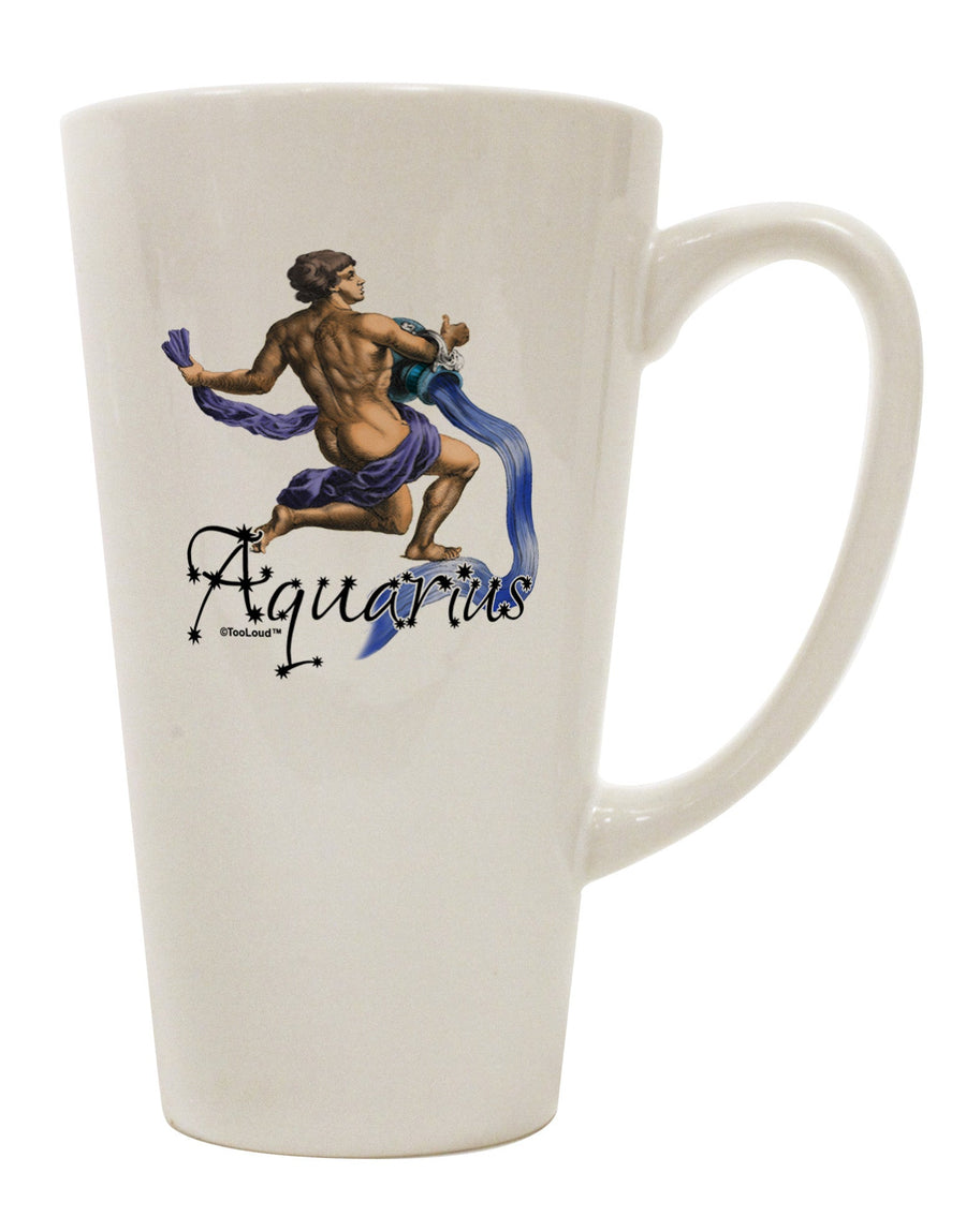 Aquarius Color Illustration Conical Latte Coffee Mug - Expertly Crafted Drinkware TooLoud-Conical Latte Mug-TooLoud-White-Davson Sales