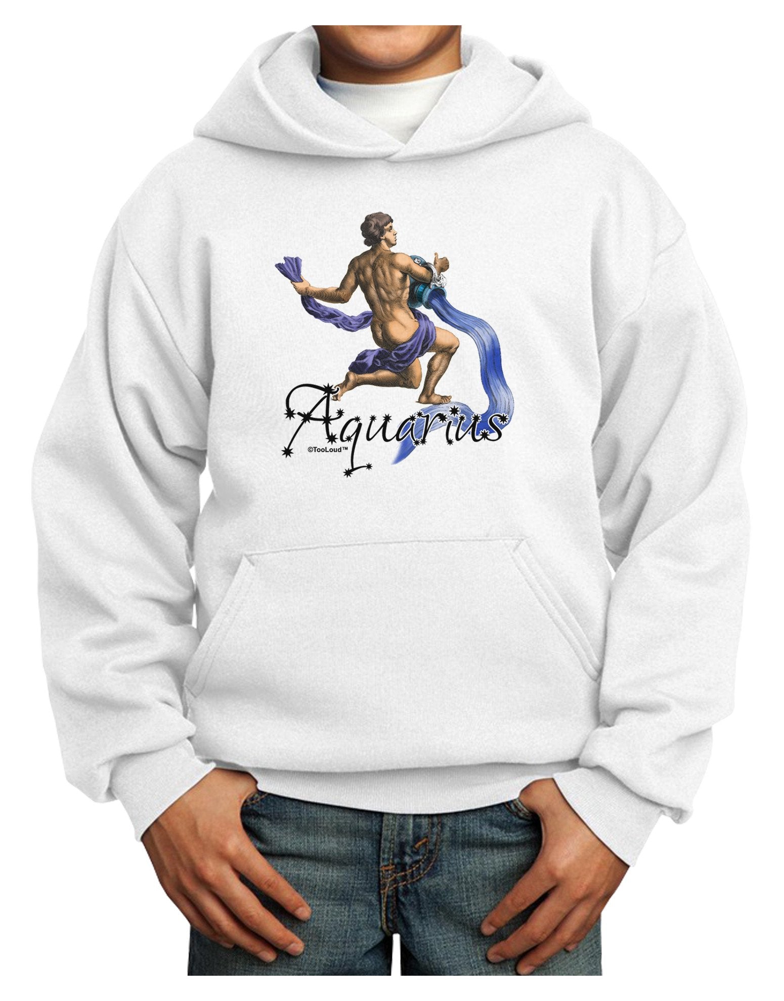 Aquarius Color Illustration Youth Hoodie Pullover Sweatshirt-Youth Hoodie-TooLoud-White-XL-Davson Sales