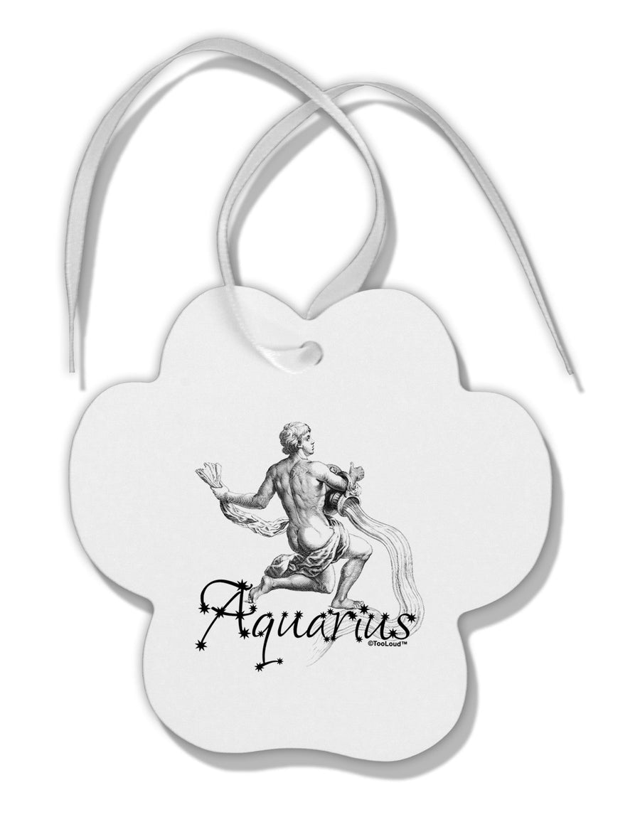 Aquarius Illustration Paw Print Shaped Ornament-Ornament-TooLoud-White-Davson Sales