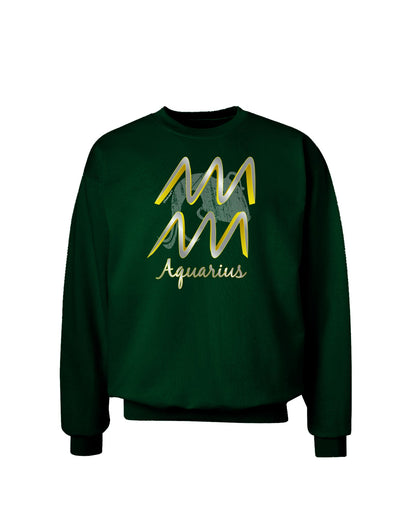 Aquarius Symbol Adult Dark Sweatshirt-Sweatshirts-TooLoud-Deep-Forest-Green-Small-Davson Sales