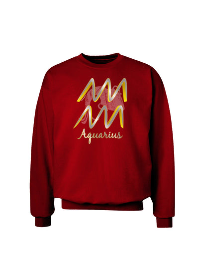 Aquarius Symbol Adult Dark Sweatshirt-Sweatshirts-TooLoud-Deep-Red-Small-Davson Sales