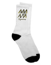Aquarius Symbol Crew Socks for Adults - Enhance Your Style with Sophisticated Comfort - TooLoud-Socks-TooLoud-White-Ladies-4-6-Davson Sales