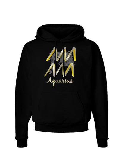 Aquarius Symbol Dark Hoodie Sweatshirt-Hoodie-TooLoud-Black-Small-Davson Sales