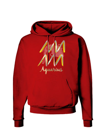 Aquarius Symbol Dark Hoodie Sweatshirt-Hoodie-TooLoud-Red-Small-Davson Sales