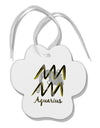 Aquarius Symbol Paw Print Shaped Ornament-Ornament-TooLoud-White-Davson Sales