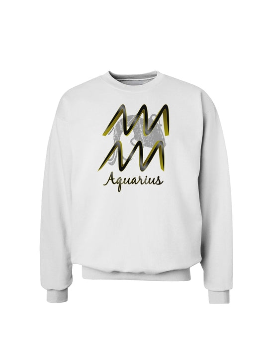 Aquarius Symbol Sweatshirt-Sweatshirts-TooLoud-White-Small-Davson Sales