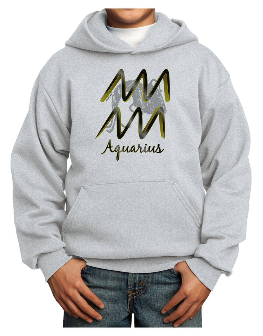 Aquarius Symbol Youth Hoodie Pullover Sweatshirt-Youth Hoodie-TooLoud-White-XS-Davson Sales