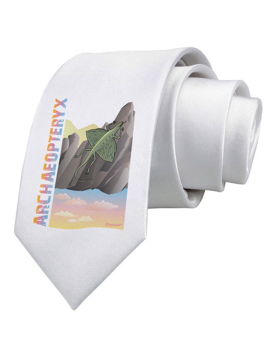 Archaopteryx - With Name Printed White Necktie by TooLoud