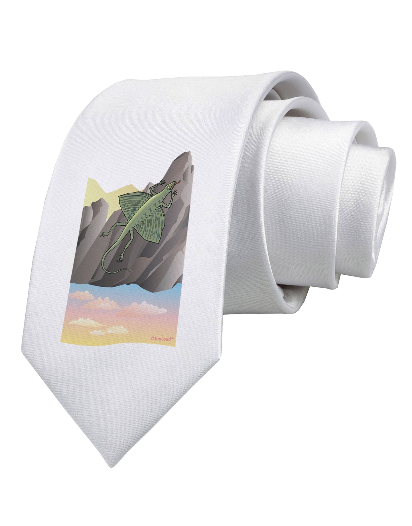 Archaopteryx - Without Name Printed White Necktie by TooLoud