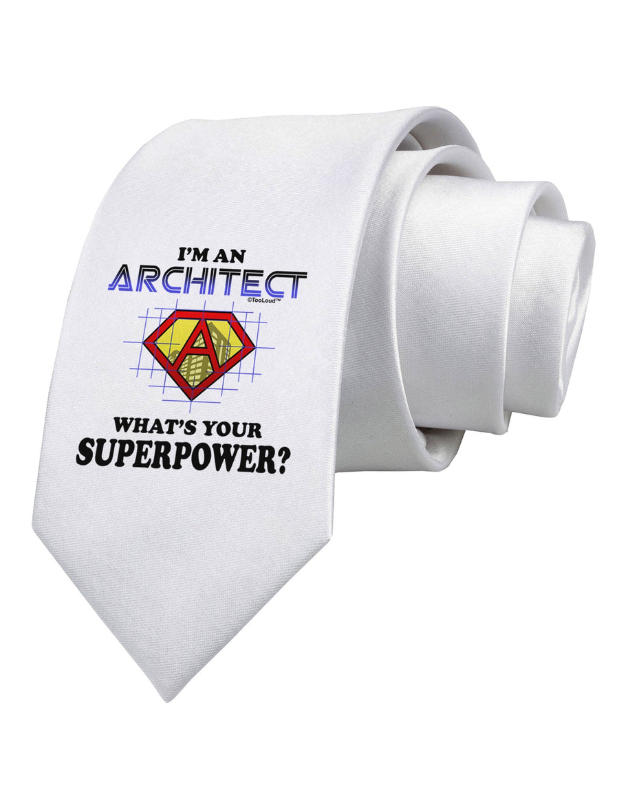 Architect - Superpower Printed White Necktie