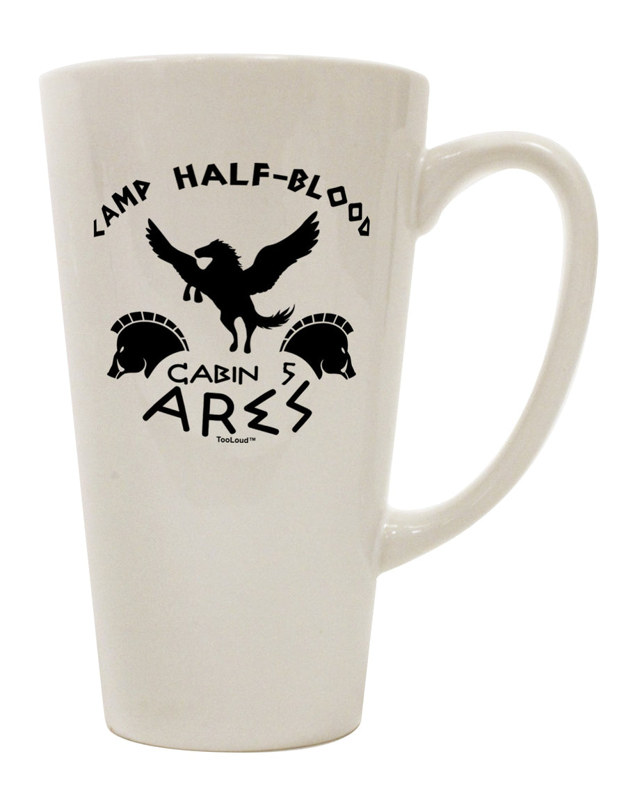 Ares-inspired Conical Latte Coffee Mug - Crafted for Camp Half Blood Cabin 5 Enthusiasts by a Drinkware Expert - TooLoud-Conical Latte Mug-TooLoud-White-Davson Sales