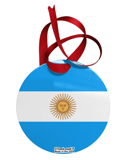 Argentina Flag AOP Circular Metal Ornament All Over Print-Ornament-TooLoud-White-Davson Sales