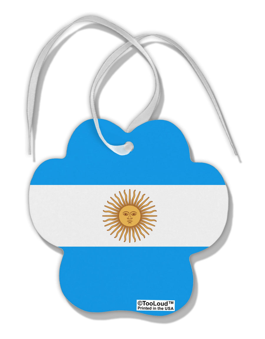 Argentina Flag AOP Paw Print Shaped Ornament All Over Print-Ornament-TooLoud-White-Davson Sales