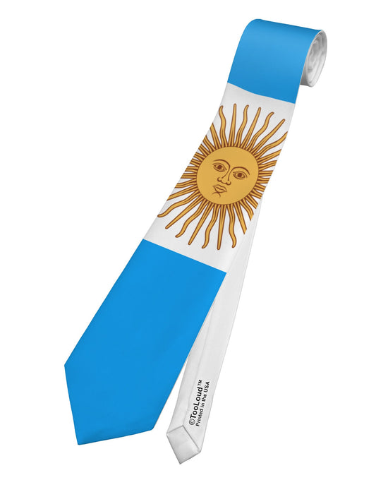 Argentina Flag AOP Printed White Necktie All Over Print