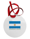 Argentina Flag Circular Metal Ornament-Ornament-TooLoud-White-Davson Sales