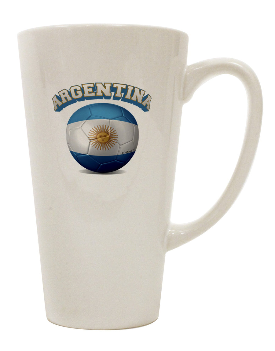 Argentina Soccer Ball Flag Conical Latte Coffee Mug - Perfect for Soccer Fans - TooLoud-Conical Latte Mug-TooLoud-White-Davson Sales