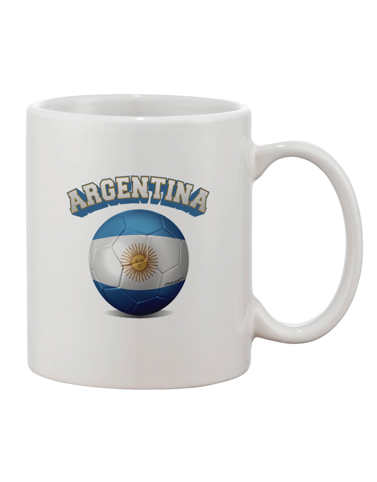 Argentina Soccer Ball Flag Printed Coffee Mug - TooLoud-11 OZ Coffee Mug-TooLoud-White-Davson Sales