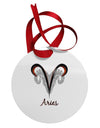 Aries Symbol Circular Metal Ornament-Ornament-TooLoud-White-Davson Sales