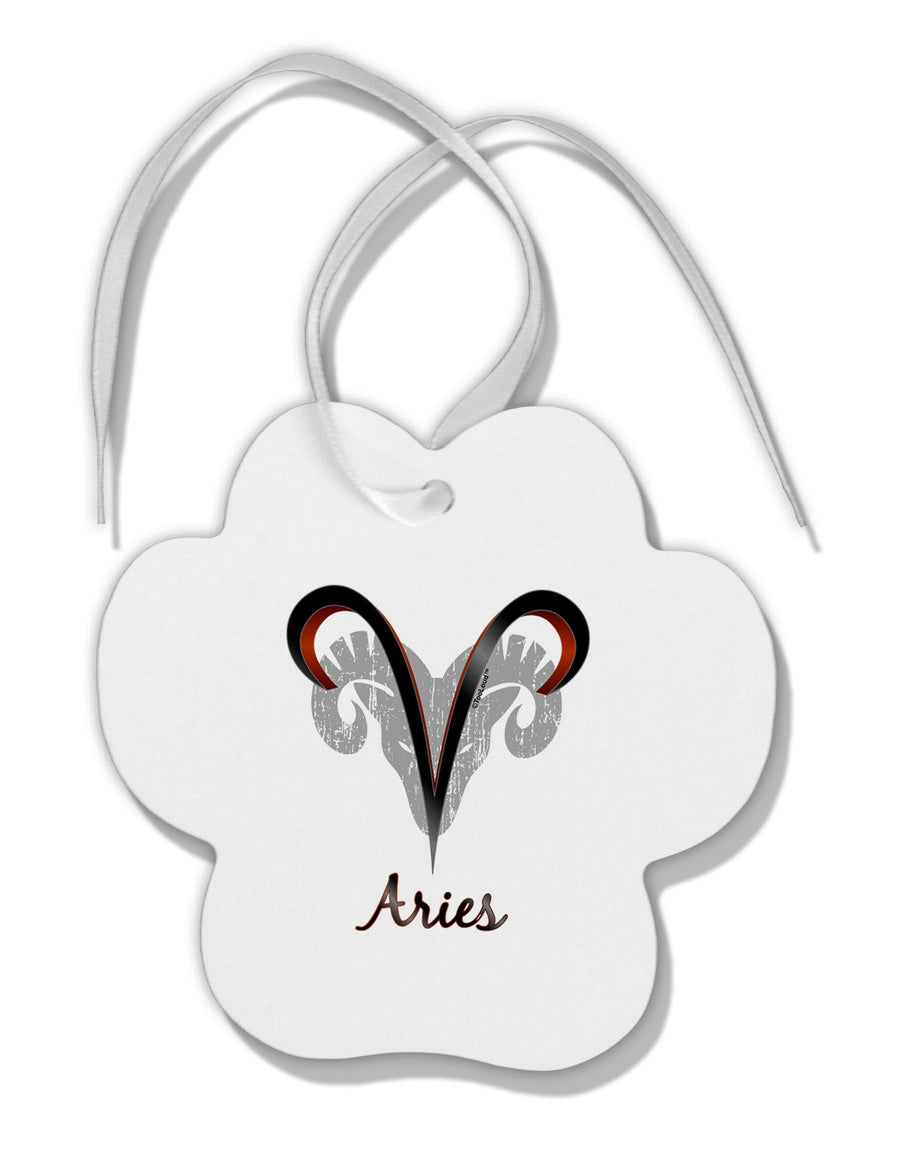 Aries Symbol Paw Print Shaped Ornament-Ornament-TooLoud-White-Davson Sales