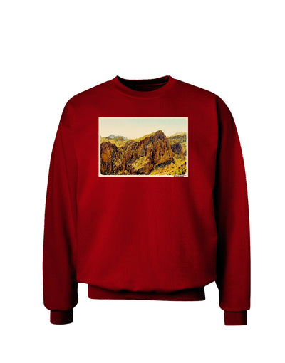 Arizona Mountains Watercolor Adult Dark Sweatshirt-Sweatshirts-TooLoud-Deep-Red-Small-Davson Sales