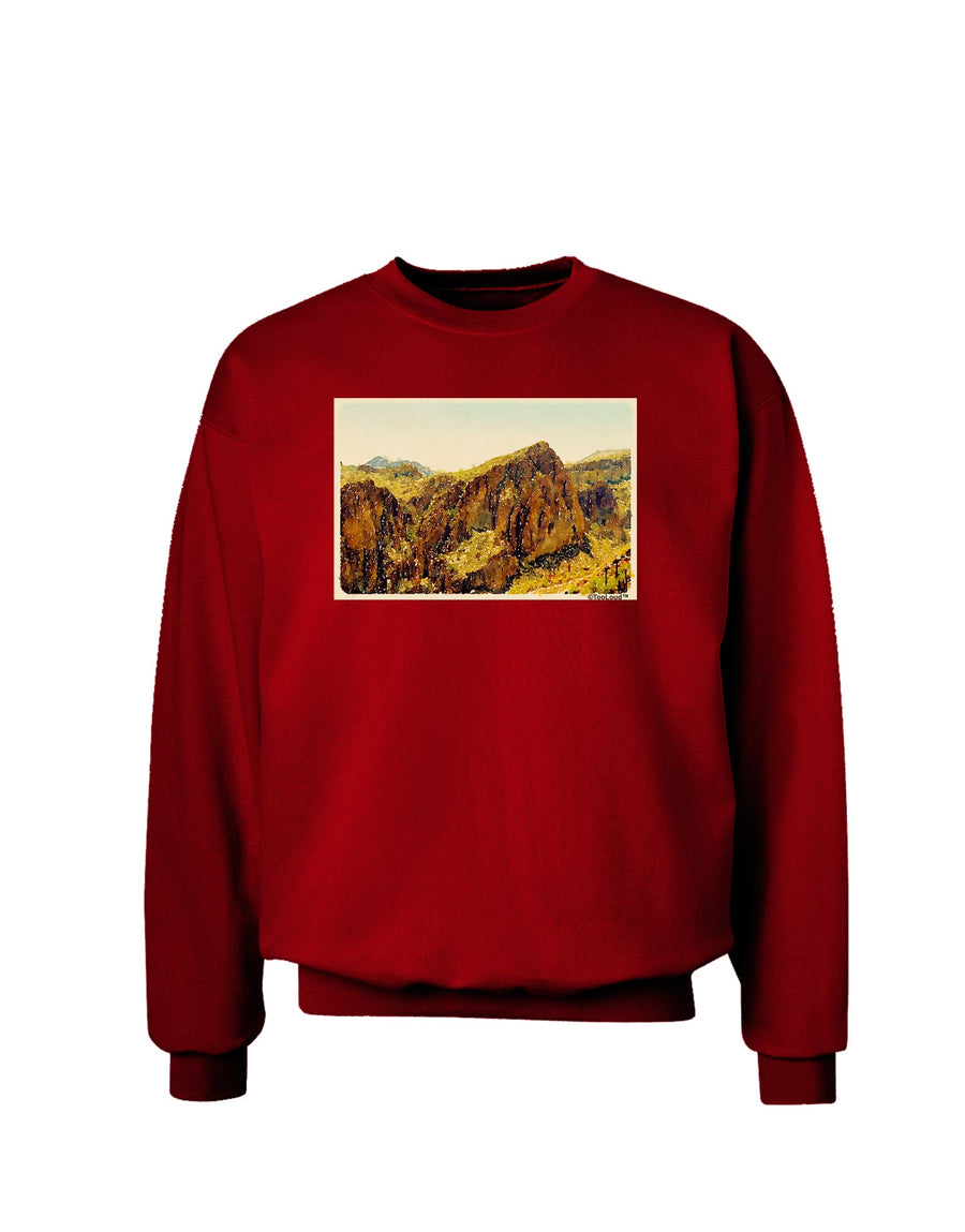 Arizona Mountains Watercolor Adult Dark Sweatshirt-Sweatshirts-TooLoud-Black-Small-Davson Sales