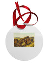 Arizona Mountains Watercolor Circular Metal Ornament-Ornament-TooLoud-White-Davson Sales