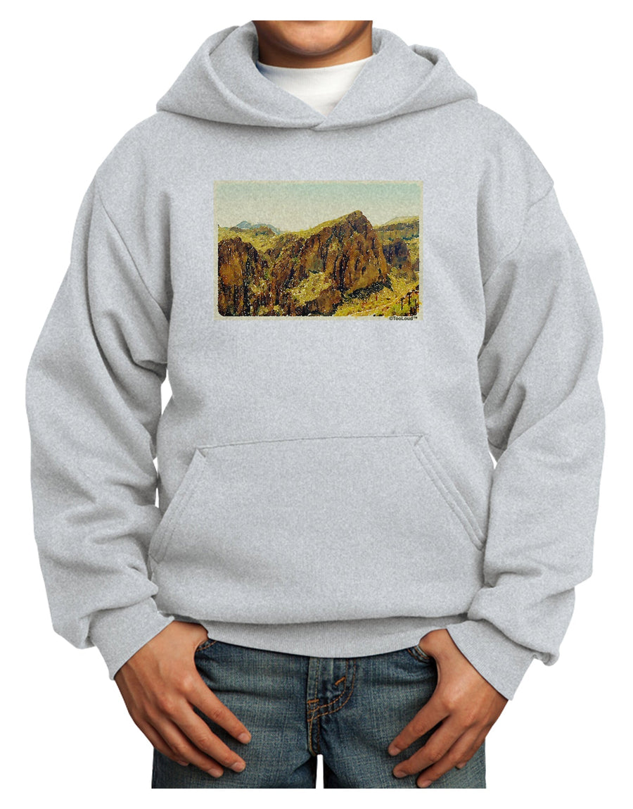 Arizona Mountains Watercolor Youth Hoodie Pullover Sweatshirt-Youth Hoodie-TooLoud-White-XS-Davson Sales