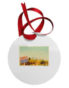 Arizona Scene Watercolor Circular Metal Ornament-Ornament-TooLoud-White-Davson Sales