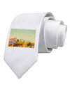 Arizona Scene Watercolor Printed White Necktie