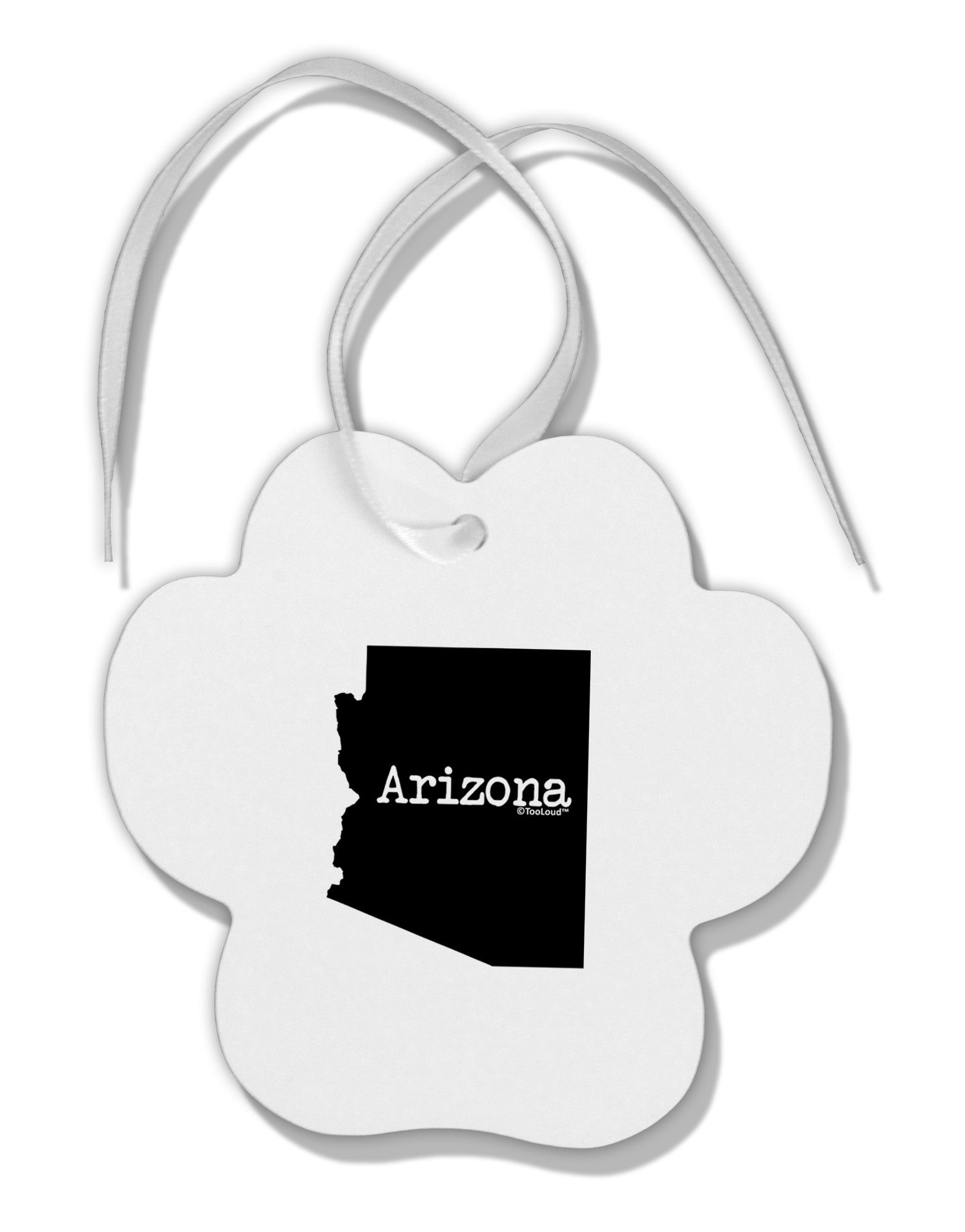 Arizona - United States Shape Paw Print Shaped Ornament-Ornament-TooLoud-White-Davson Sales