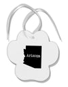 Arizona - United States Shape Paw Print Shaped Ornament-Ornament-TooLoud-White-Davson Sales