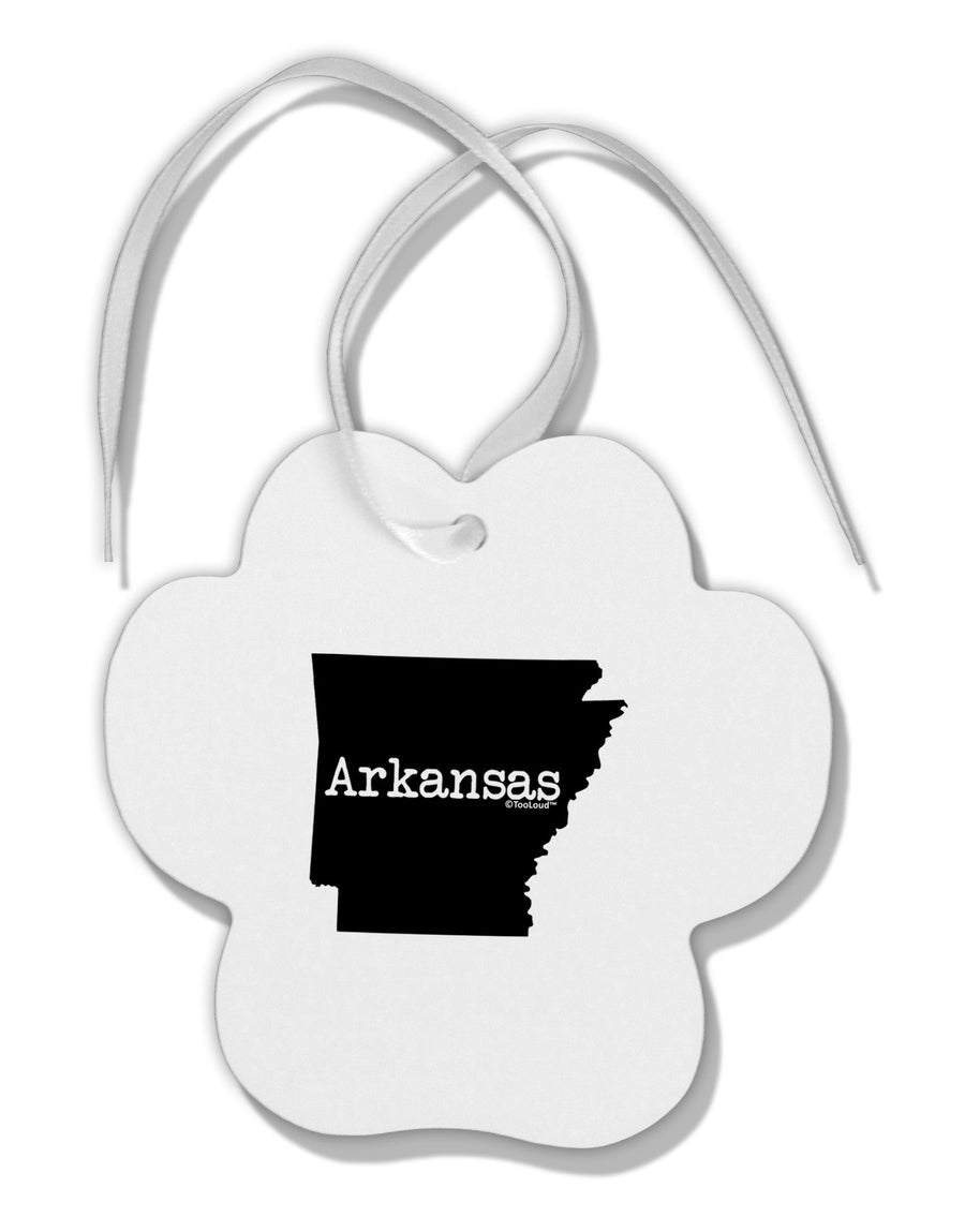 Arkansas - United States Shape Paw Print Shaped Ornament-Ornament-TooLoud-White-Davson Sales