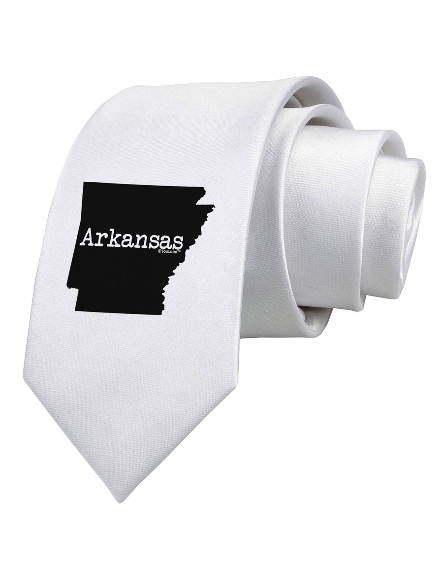 Arkansas - United States Shape Printed White Necktie by TooLoud