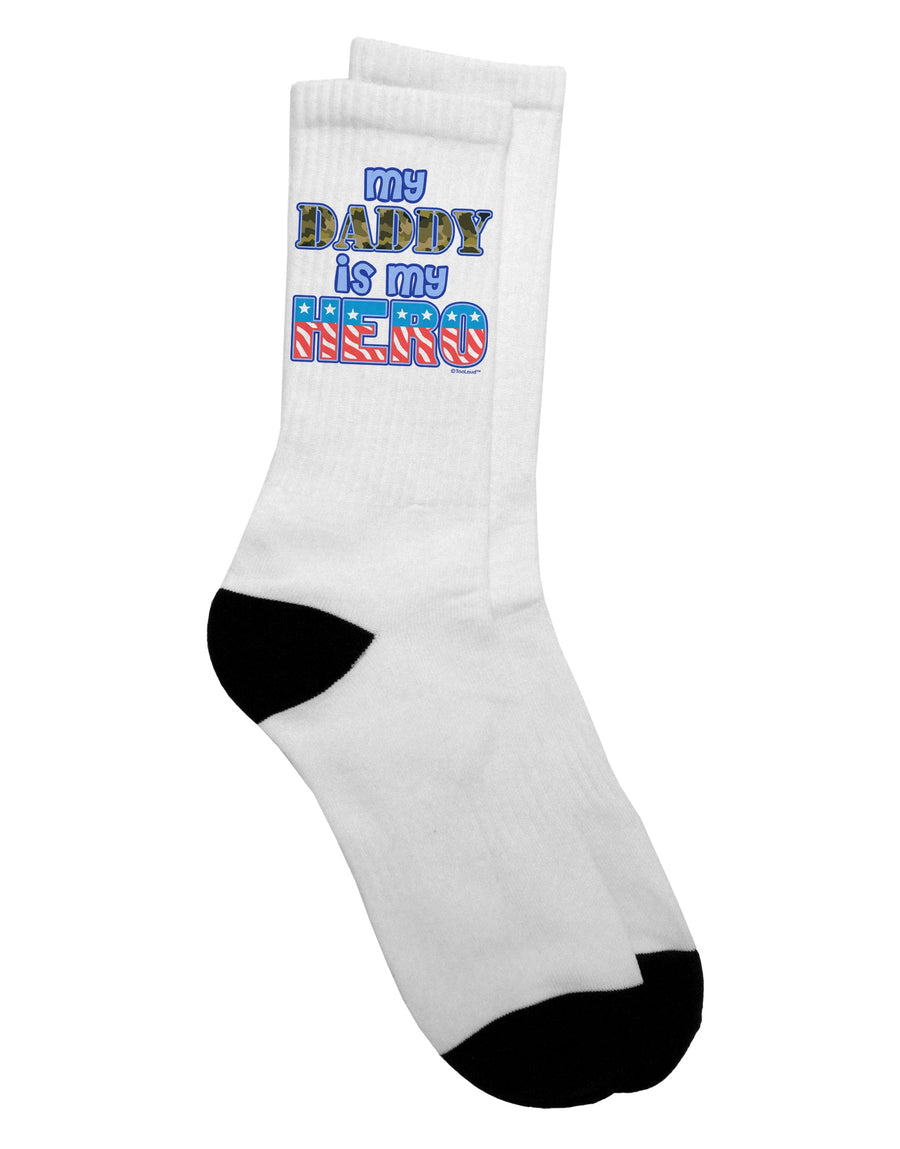 Armed Forces Blue Adult Crew Socks - A Tribute to My Heroic Daddy by TooLoud-Socks-TooLoud-White-Ladies-4-6-Davson Sales